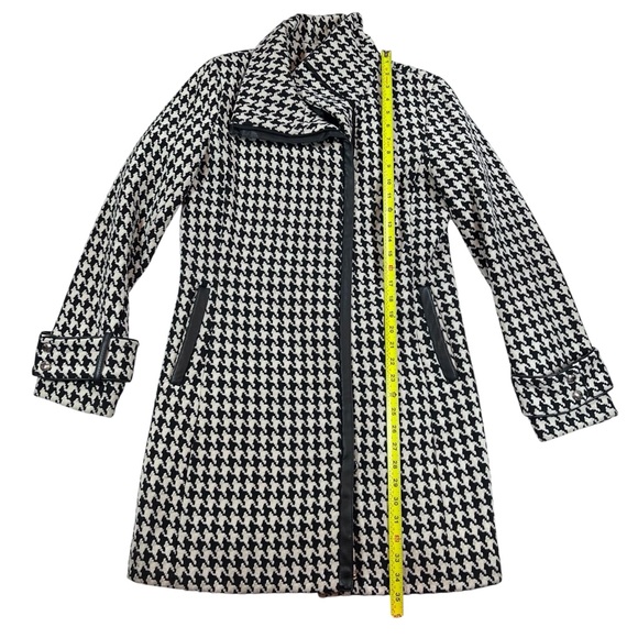 Calvin Klein Black & White Houndstooth Wool Blend Zip Coat — Women’s 6 - Picture 12 of 13